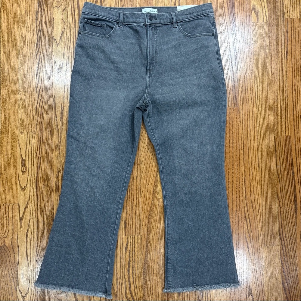 NWT LOFT Charcoal High Rise Crop Jeans